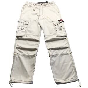 Vintage Clench Jeans Cargo Pants Beige Convertible Pants Mens 32x33 Twill Beige